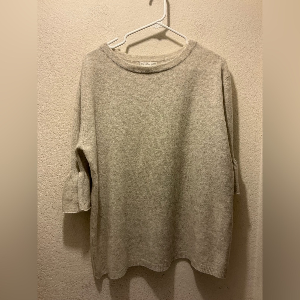 Oats Cashmere Debra Hayburn Sweater top Large Cozy Women's gray